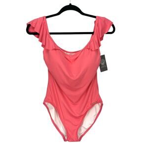 NWT VINCE CAMUTO Womens ONE PIECE SWIMSUIT Coral Pink Size 10